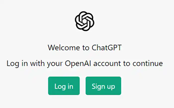 chatGPTのサインアップ画面